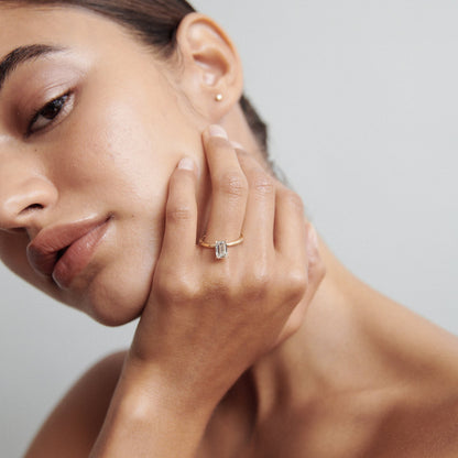 1.59 CT Emerald Cut Solitaire Lab Grown Diamond Engagement Ring