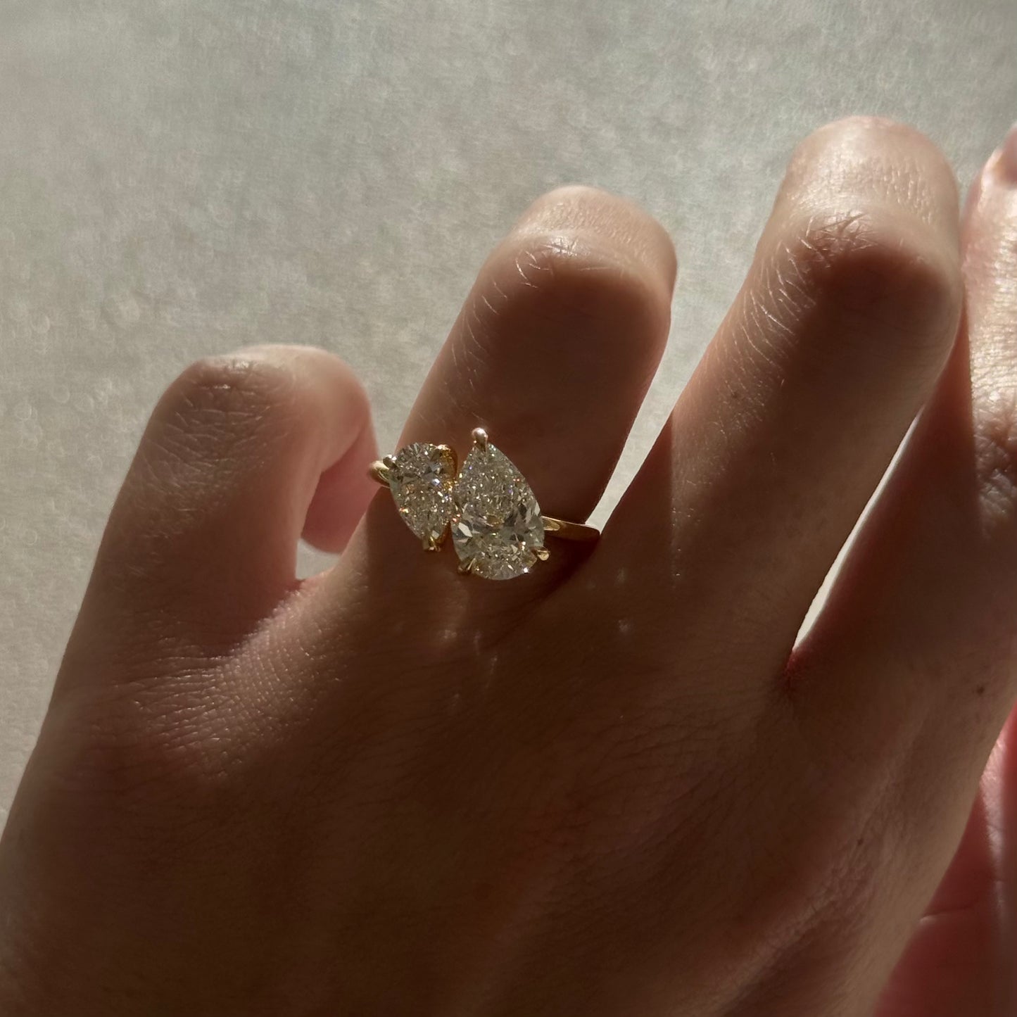 2.87 TCW Pear Cut Toi Et Moi Lab Grown Diamond Engagement Ring