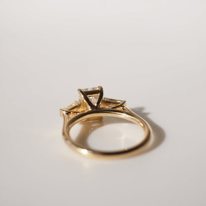 1.51 CT Radiant Cut Three Stones Lab Grown Diamond Engagement Ring