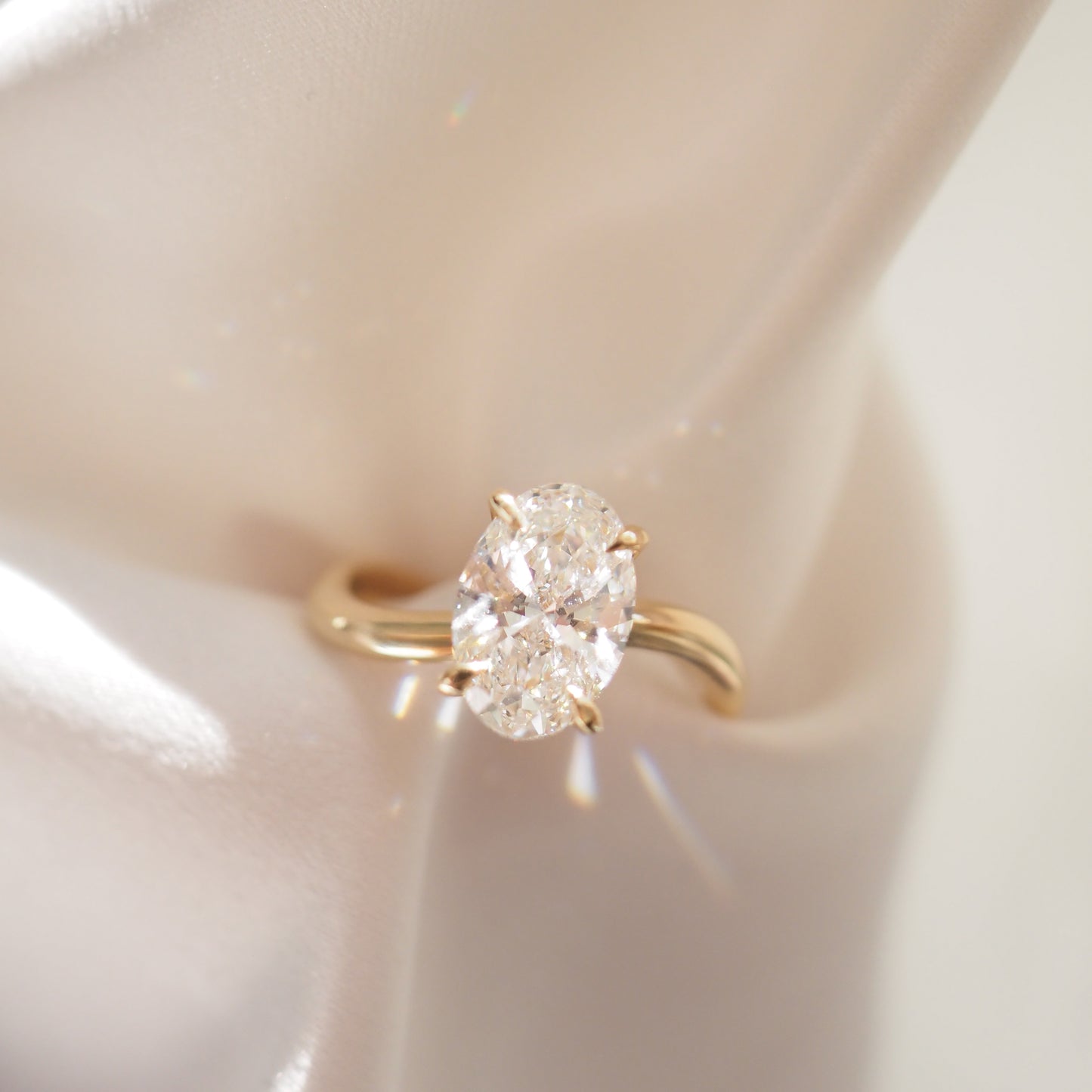 2.01 CT Oval Cut Solitaire Lab Grown Diamond Engagement Ring