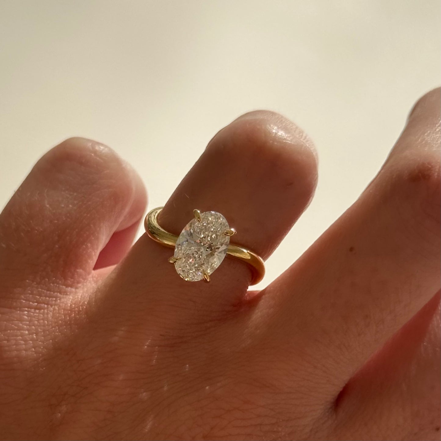 2.01 CT Oval Cut Solitaire Lab Grown Diamond Engagement Ring