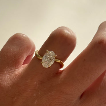 2.01 CT Oval Cut Solitaire Lab Grown Diamond Engagement Ring