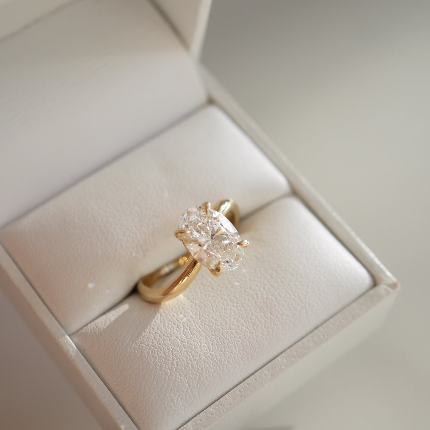 2.01 CT Oval Cut Solitaire Lab Grown Diamond Engagement Ring