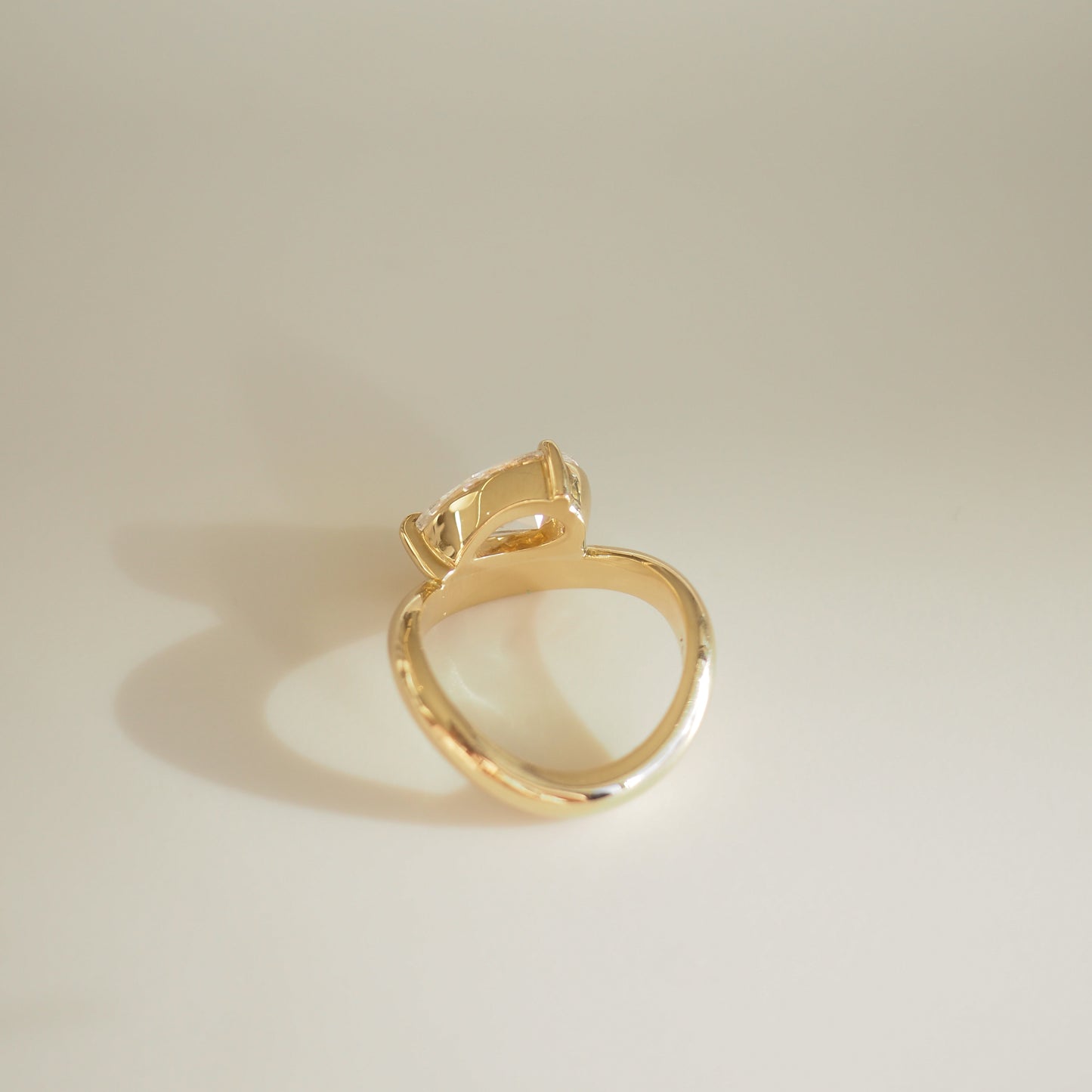 2 CT East West Pear Cut Solitaire Lab Grown Diamond Engagement Ring