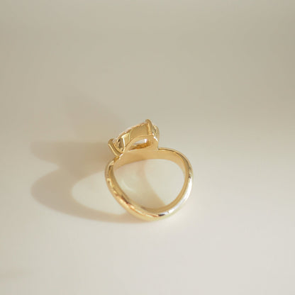 2 CT East West Pear Cut Solitaire Lab Grown Diamond Engagement Ring