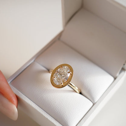 2.09 CT Oval Cut Solitaire Lab Grown Diamond Engagement Ring