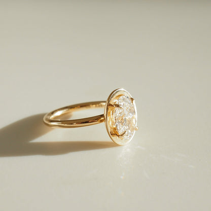 2.09 CT Oval Cut Solitaire Lab Grown Diamond Engagement Ring