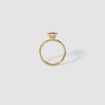 2.01 CT Oval Cut Bezel Lab Grown Diamond Engagement Ring