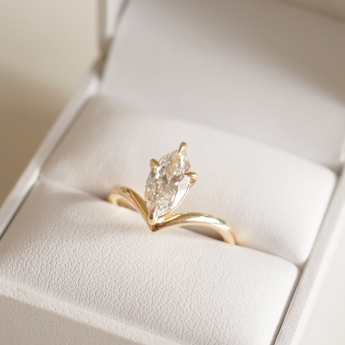1.32 CT Marquise Cut Solitaire Lab Grown Diamond Engagement Ring