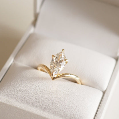 1.32 CT Marquise Cut Solitaire Lab Grown Diamond Engagement Ring