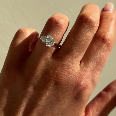 1.54 TCW Pear Cut Toi Et Moi Lab Grown Diamond Engagement Ring