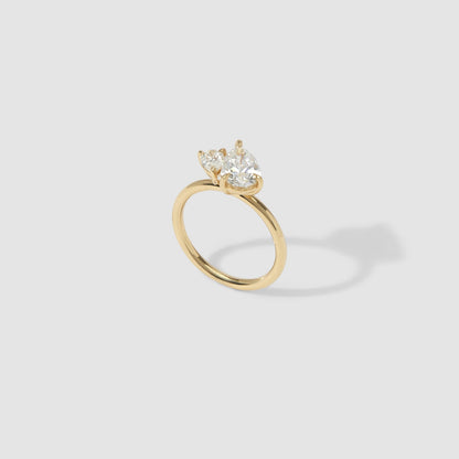 1.54 TCW Pear Cut Toi Et Moi Lab Grown Diamond Engagement Ring