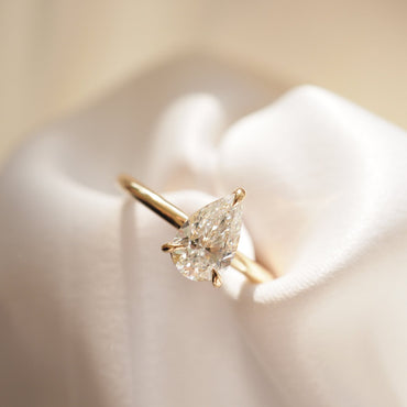 1.06 CT Pear Cut  Solitaire Lab Grown Diamond Engagement Ring