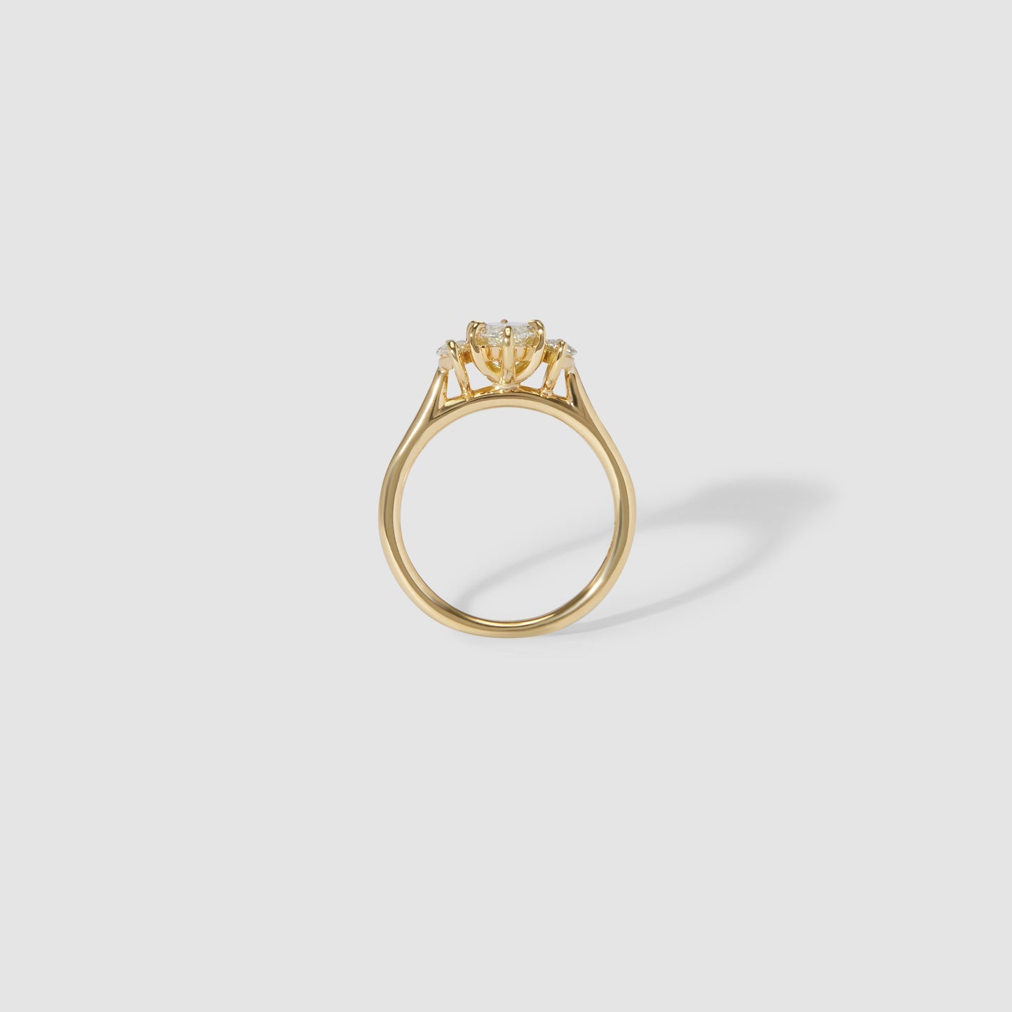 2.05 CT Marquise Cut Three Stones Lab Grown Diamond Engagement Ring