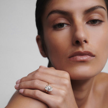 4.02 CT Oval Cut Solitaire Lab Grown Diamond Engagement Ring