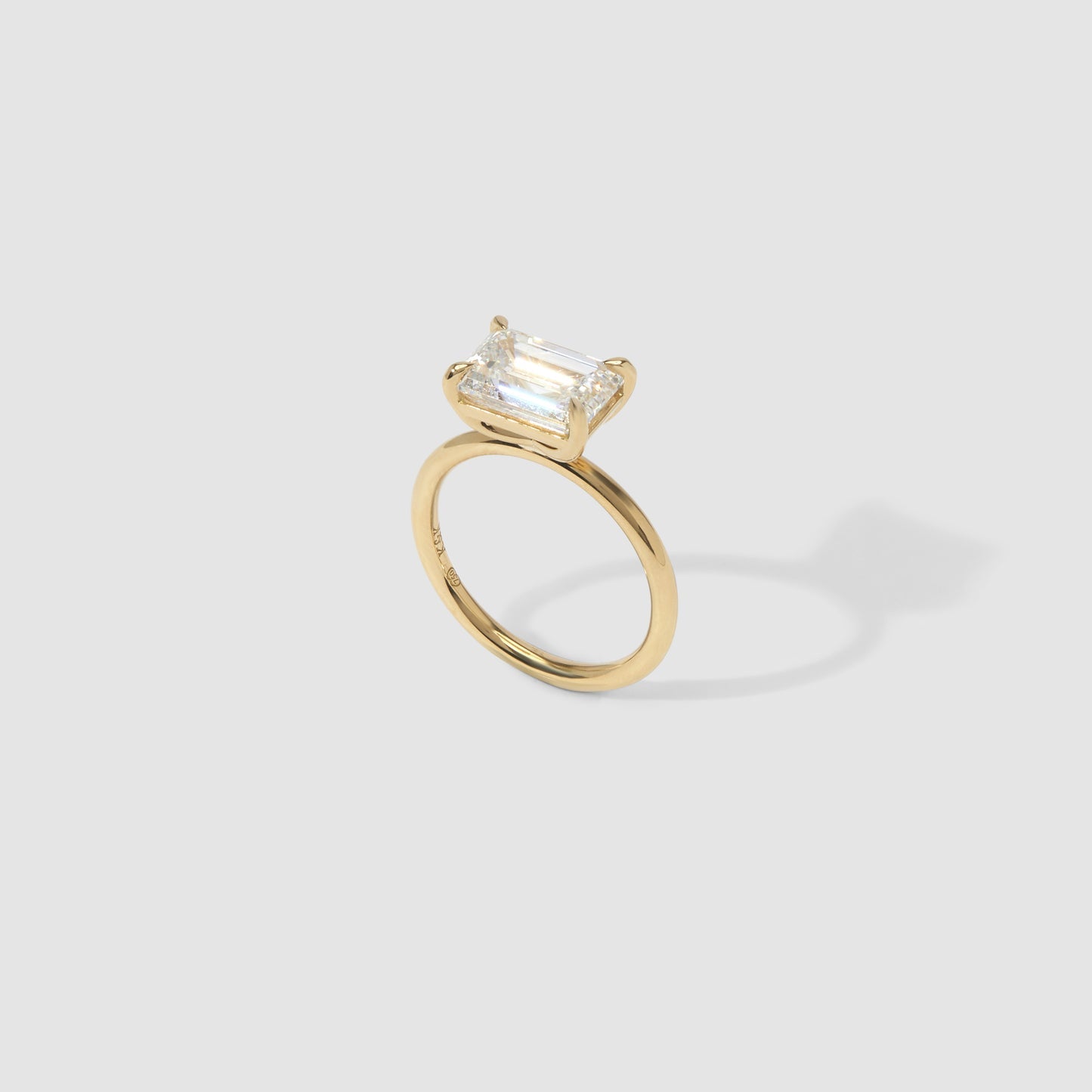 2.04 CT Emerald Cut East West Solitaire Lab Grown Diamond Engagement Ring