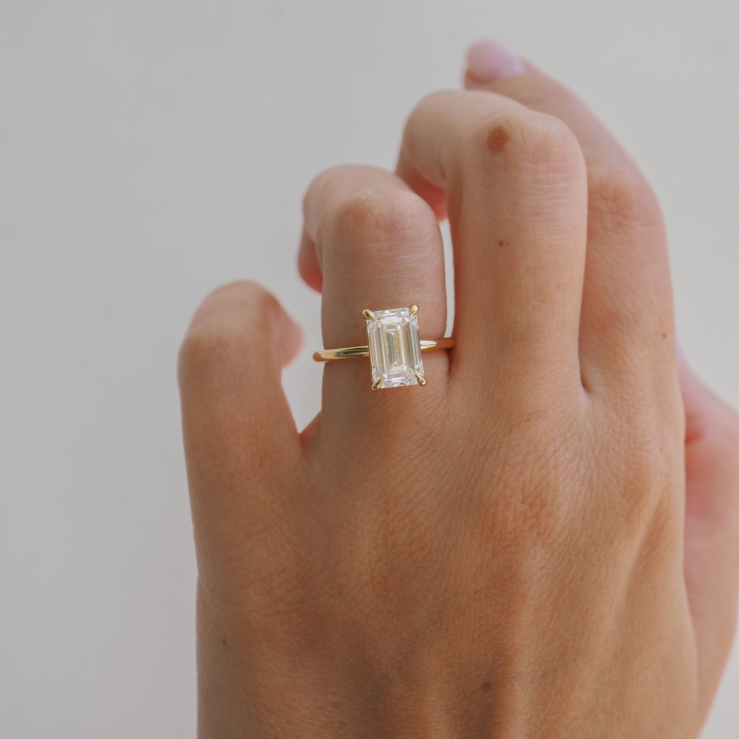 2.04 CT Emerald Cut Solitaire Lab Grown Diamond Engagement Ring