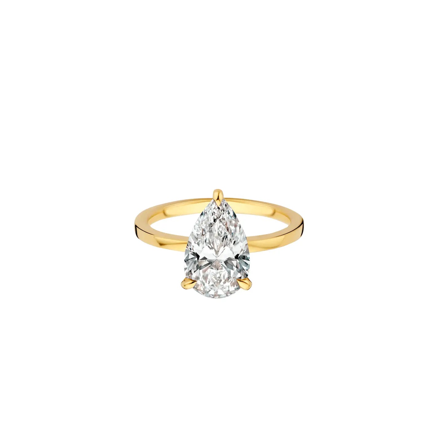 Timeless 2 CT Pear Cut Hidden Halo Lab Grown Diamond Engagement Ring