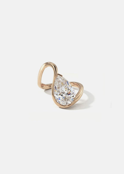 Moval Swirl Semi Pave Engagement Ring – 2.5 CT Lab Grown Diamond