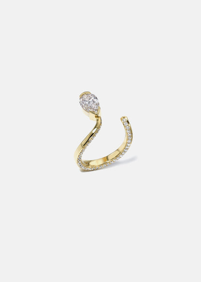 Moval Swirl Semi Pave Engagement Ring – 2.5 CT Lab Grown Diamond