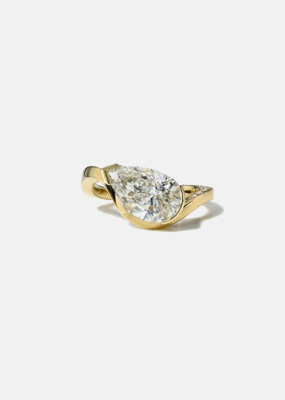 Moval Swirl Semi Pave Engagement Ring – 2.5 CT Lab Grown Diamond