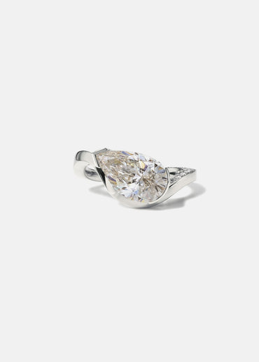 Moval Swirl Semi Pave Engagement Ring – 2.5 CT Lab Grown Diamond