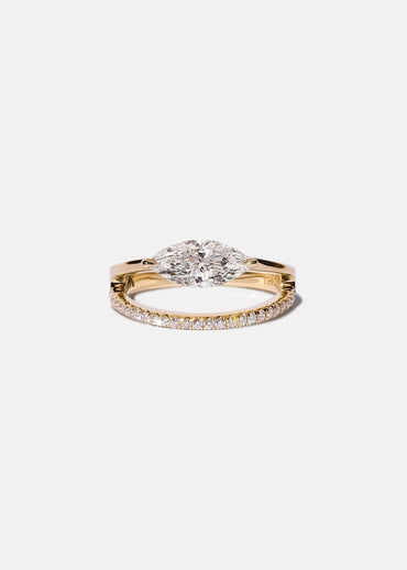 Moval Swirl Semi Pave Engagement Ring – 2.5 CT Lab Grown Diamond