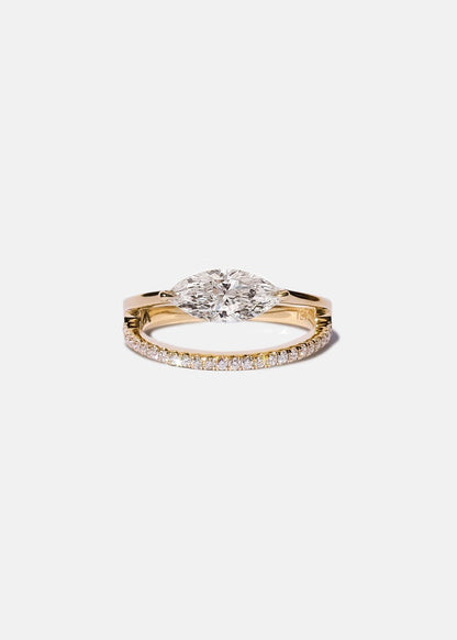 Moval Swirl Semi Pave Engagement Ring – 2.5 CT Lab Grown Diamond