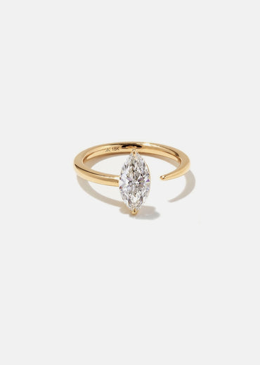 Moval Swirl Semi Pave Engagement Ring – 2.5 CT Lab Grown Diamond