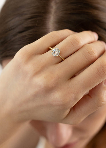 Moval Swirl Semi Pave Engagement Ring – 2.5 CT Lab Grown Diamond