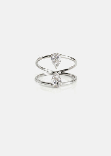 Moval Swirl Semi Pave Engagement Ring – 2.5 CT Lab Grown Diamond