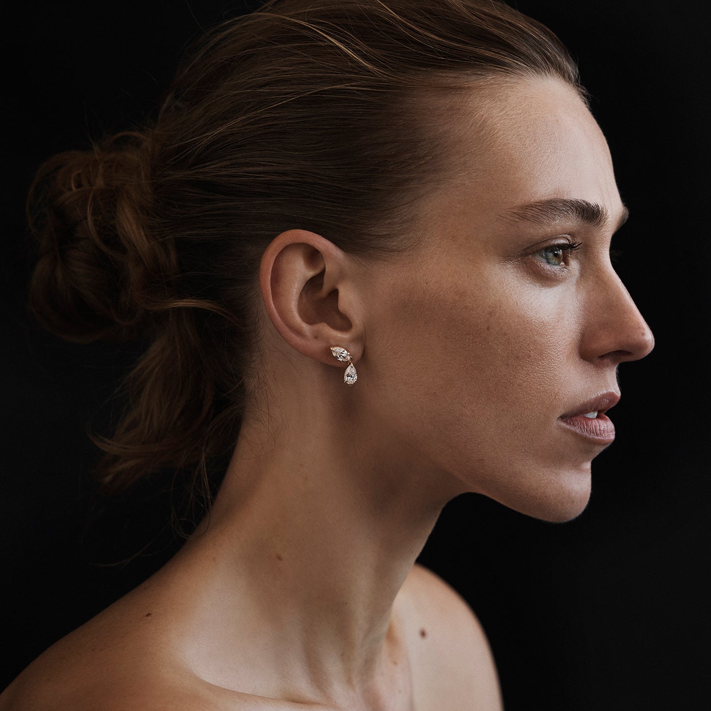 3.94 TCW Pear & Marquise Shaped Lab Grown Diamond Huggies Earrings