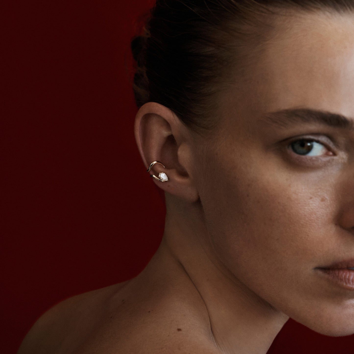 0.4 TCW Pear Shaped Lab Grown Diamond Ear Cuffs