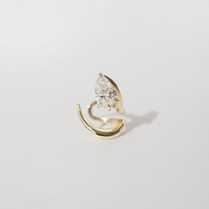 0.4 TCW Pear Shaped Lab Grown Diamond Ear Cuffs