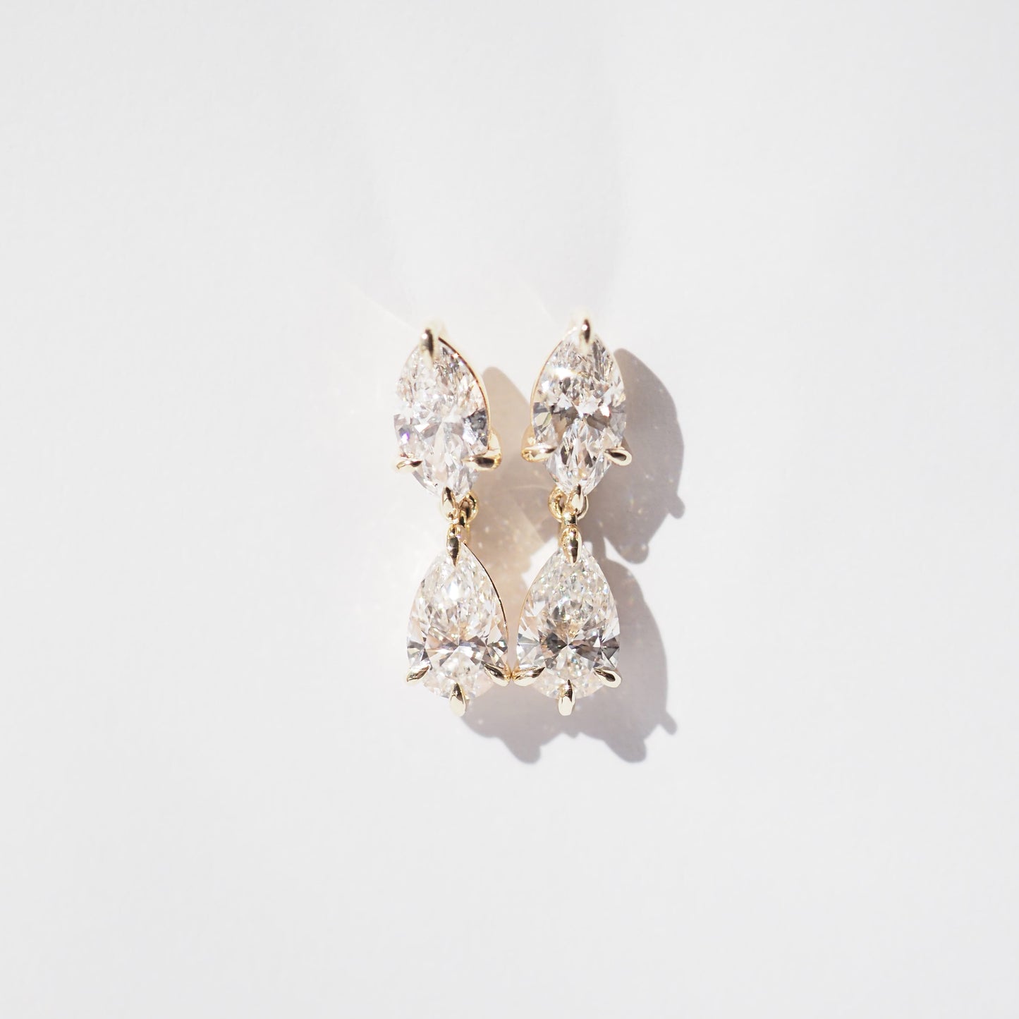 3.94 TCW Pear & Marquise Shaped Lab Grown Diamond Huggies Earrings