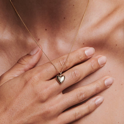 Puffed Heart Pendant Necklace