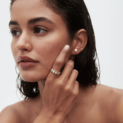 1 TCW Princess Shaped Lab Grown Diamond Stud Earrings