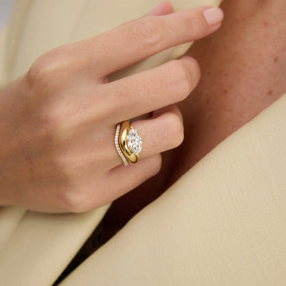 Timeless 0.15 TCW Round Stones Swirl Style Lab Grown Diamond Wedding Band