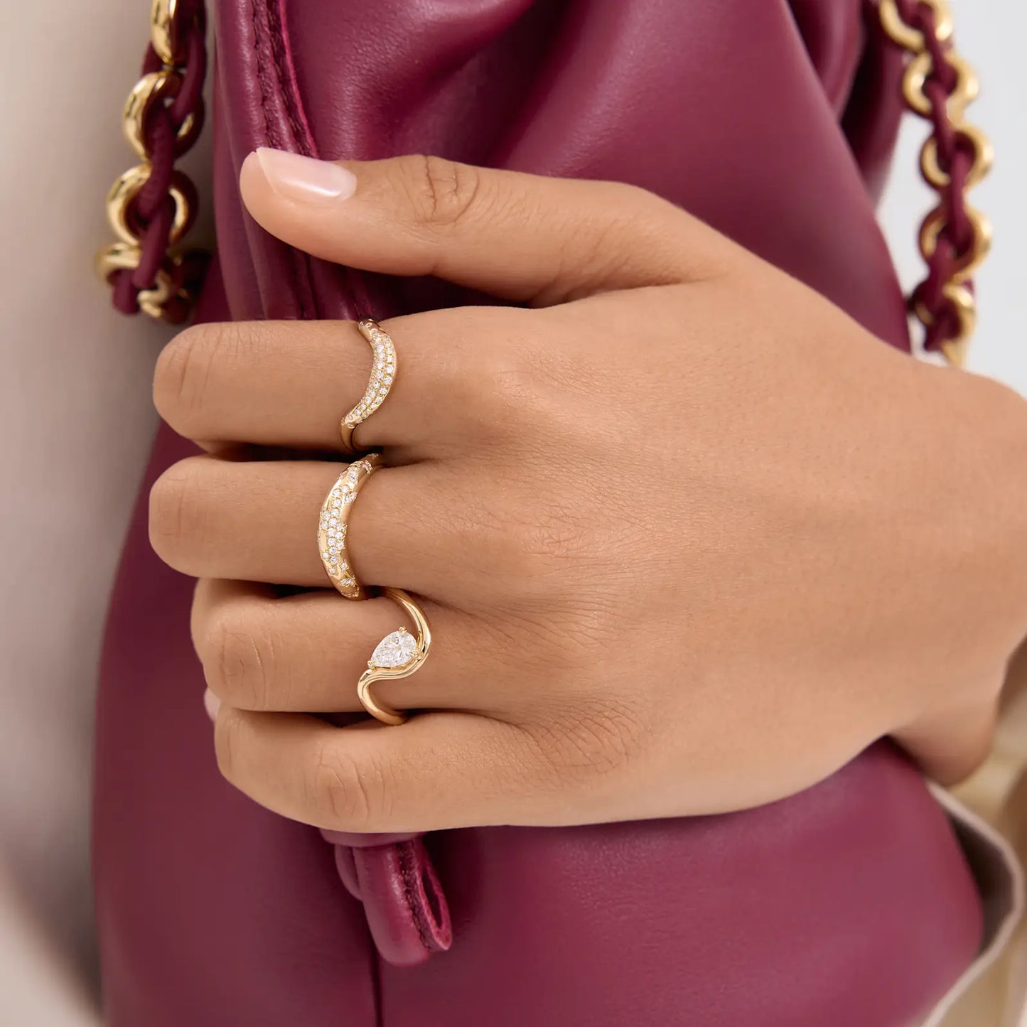 Timeless 0.5 CT Pear Cut Swirl Solitaire Styled Lab Grown Diamond Engagement Ring