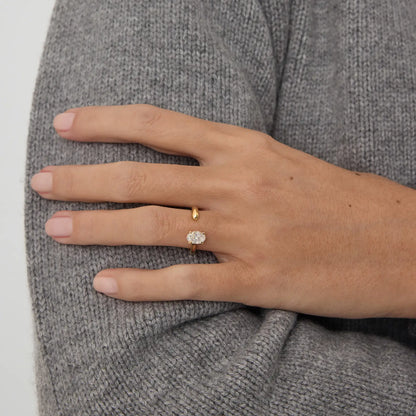 Timeless 0.9 CT Oval Cut Open End Solitaire Setting Lab Grown Diamond Engagement Ring