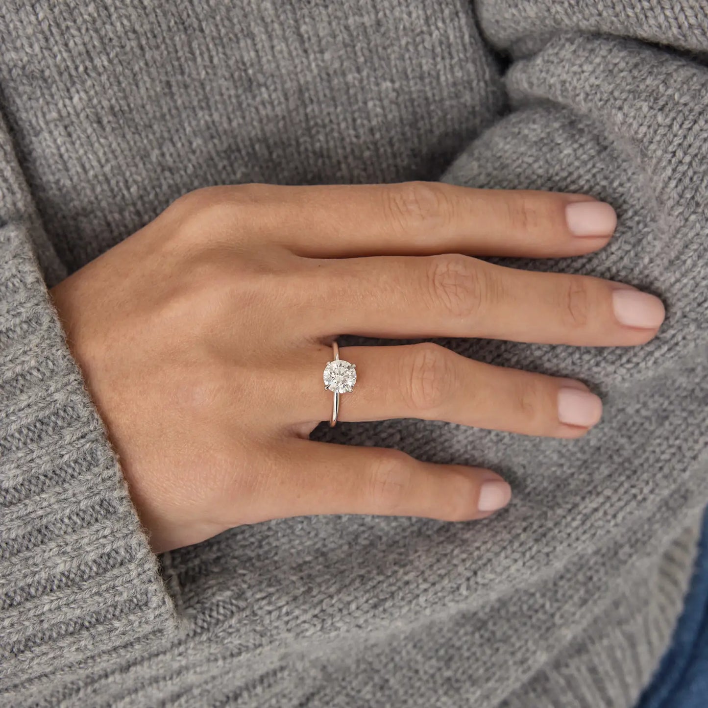 Timeless 1.3 CT Round Cut Solitaire Styled Lab Grown Diamond Engagement Ring