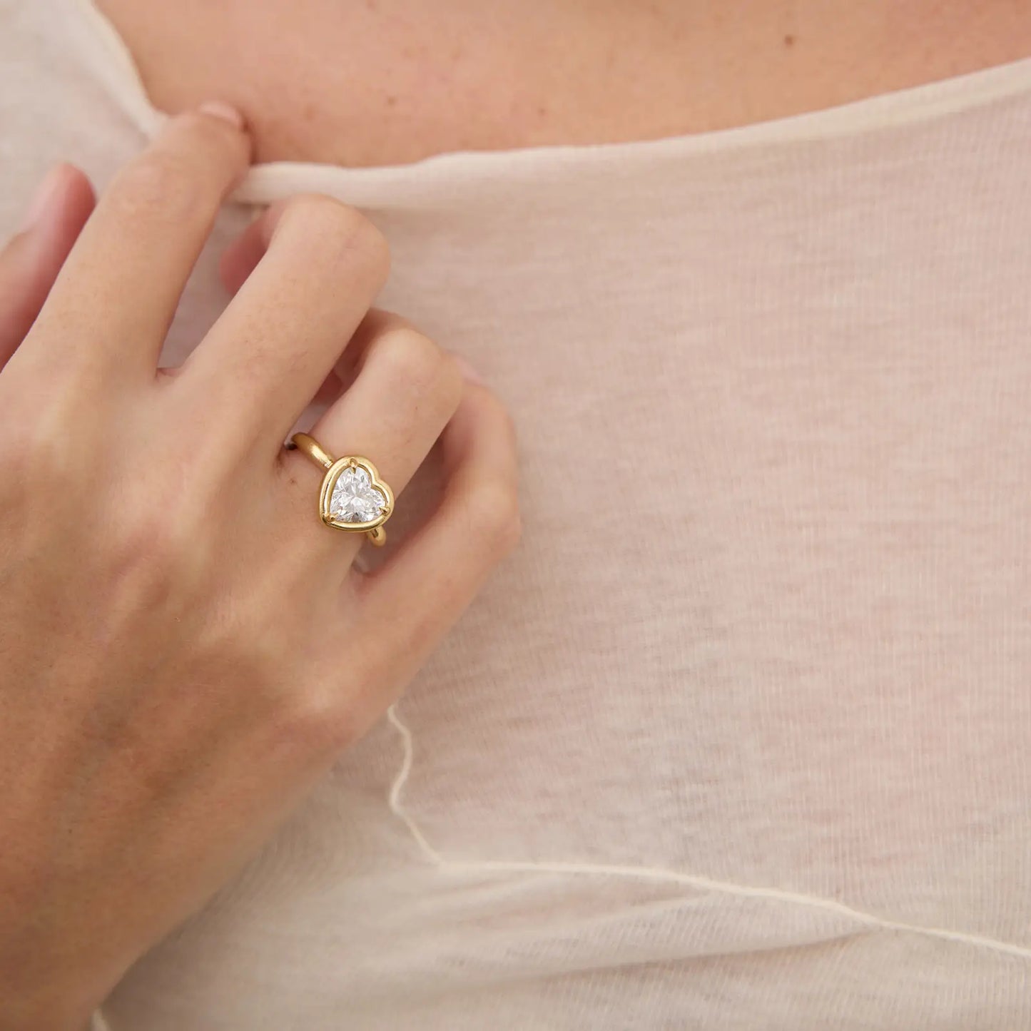 Timeless 2 CT Heart Cut Bezel Solitaire Lab Grown Diamond Engagement Ring