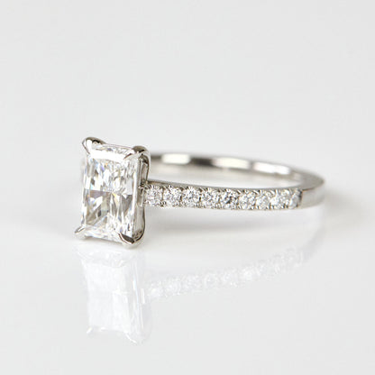 Marquise Shaped Three Stone Lab Grown Diamond Engagement Ring