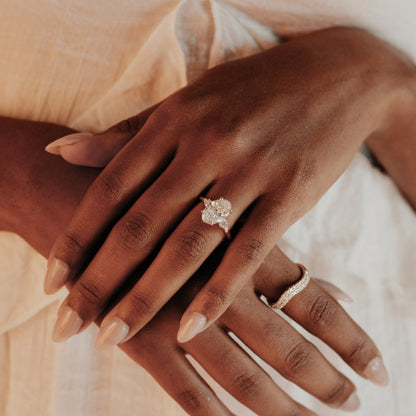 Marquise Shaped Three Stone Lab Grown Diamond Engagement Ring