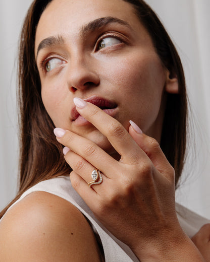 0.28 TCW Round Stones Wave Lab Grown Diamond Wedding Band