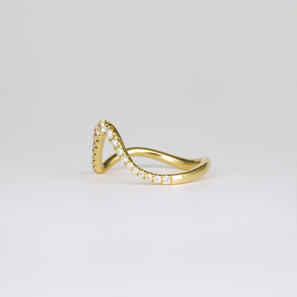 0.28 TCW Round Stones Wave Lab Grown Diamond Wedding Band