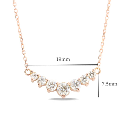 0.55 CT 7-Diamonds Lab Grown Diamond Necklace in Solid Gold