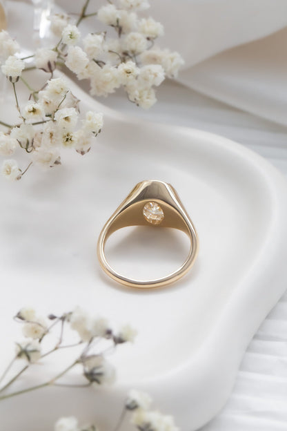 Marquise Shaped Three Stone Lab Grown Diamond Engagement Ring