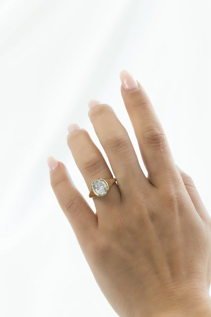 Marquise Shaped Three Stone Lab Grown Diamond Engagement Ring