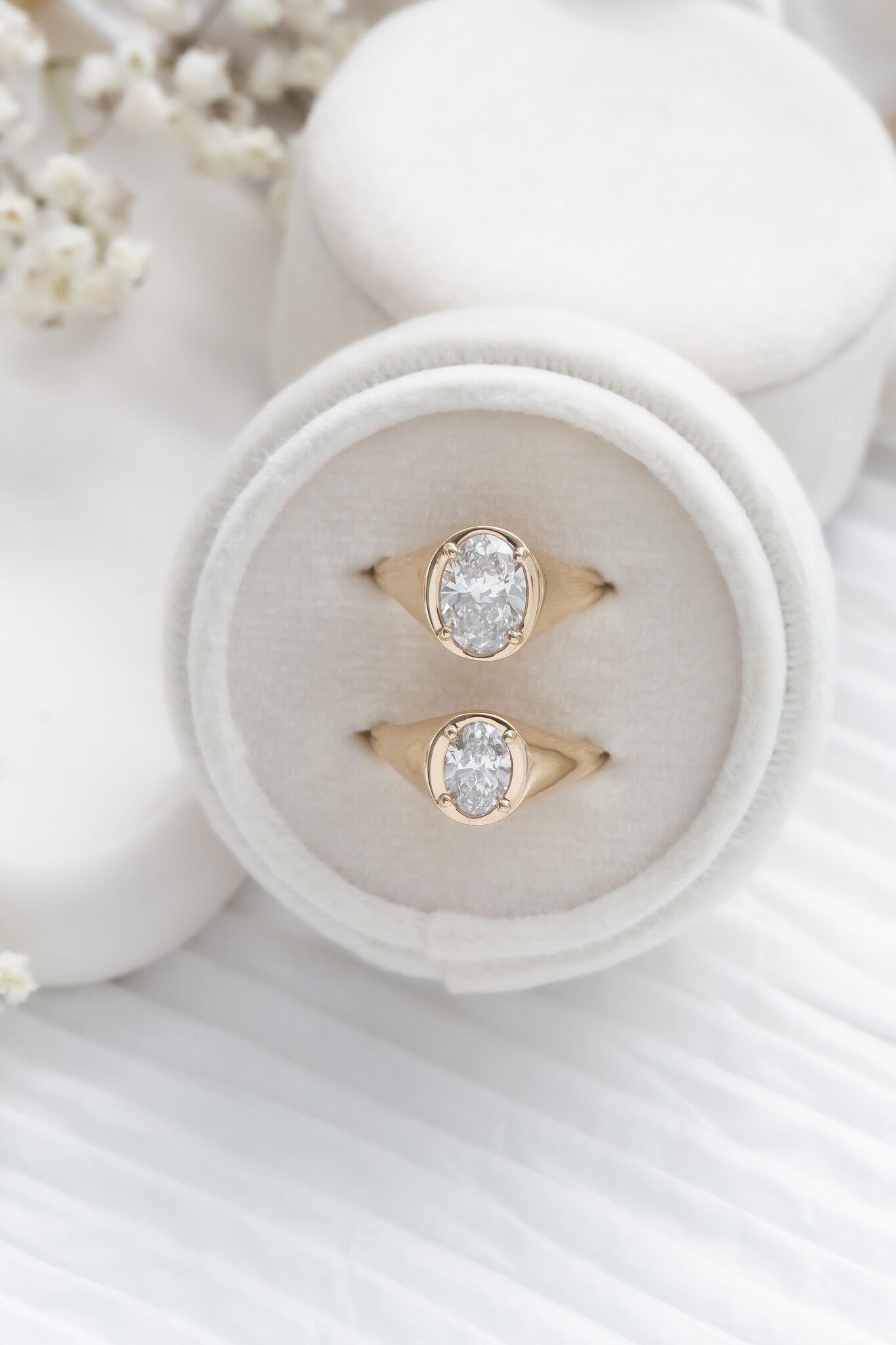 Marquise Shaped Three Stone Lab Grown Diamond Engagement Ring